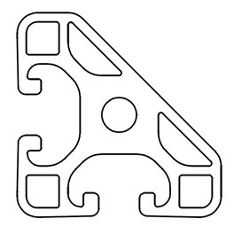 Design-Aluminiumprofil 40x40L 45 Grad I-Typ Nut 8 (leicht), silber eloxiert. Aluminium Profil 40x40