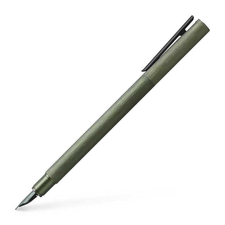 Faber-Castell 146151 - Füller Neo Slim Aluminium, Federbreite F, olivgrün Federbreite F olivgrün, Fe