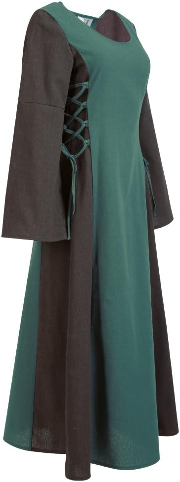 KarnevalsTeufel Mittelalter Maid Damen-Kostüm Mittelalter-Kleid Damen-Outfit grün lang, M