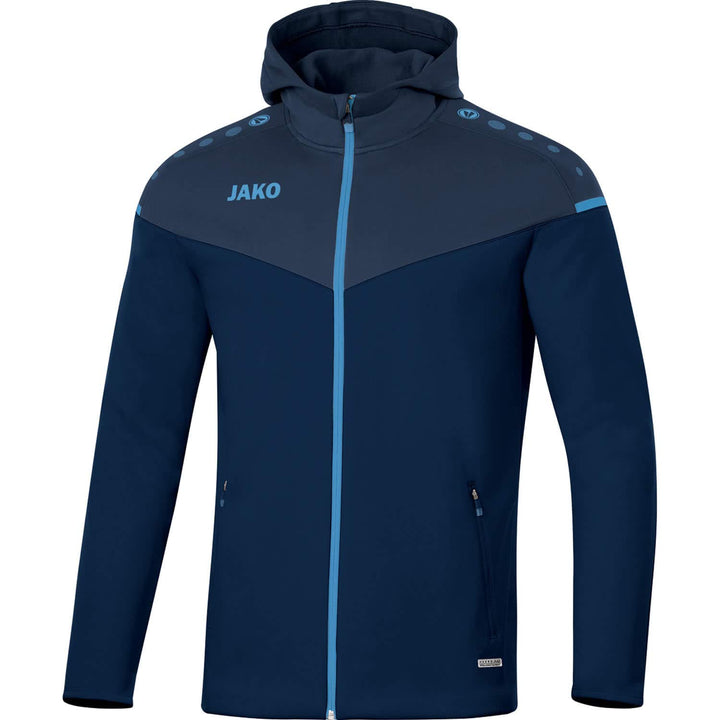 JAKO Damen Champ 2.0 Kapuzenjacke 36 Marine/Darkblue/Skyblue, 36 Marine/Darkblue/Skyblue