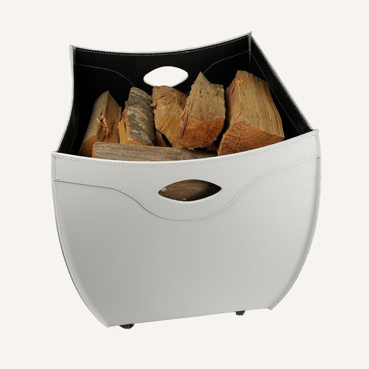 LIMAC Design BOTTE Kaminholzkorb aus Leder, holzkorb für kaminholz Modern und Design, Brennholzkorb