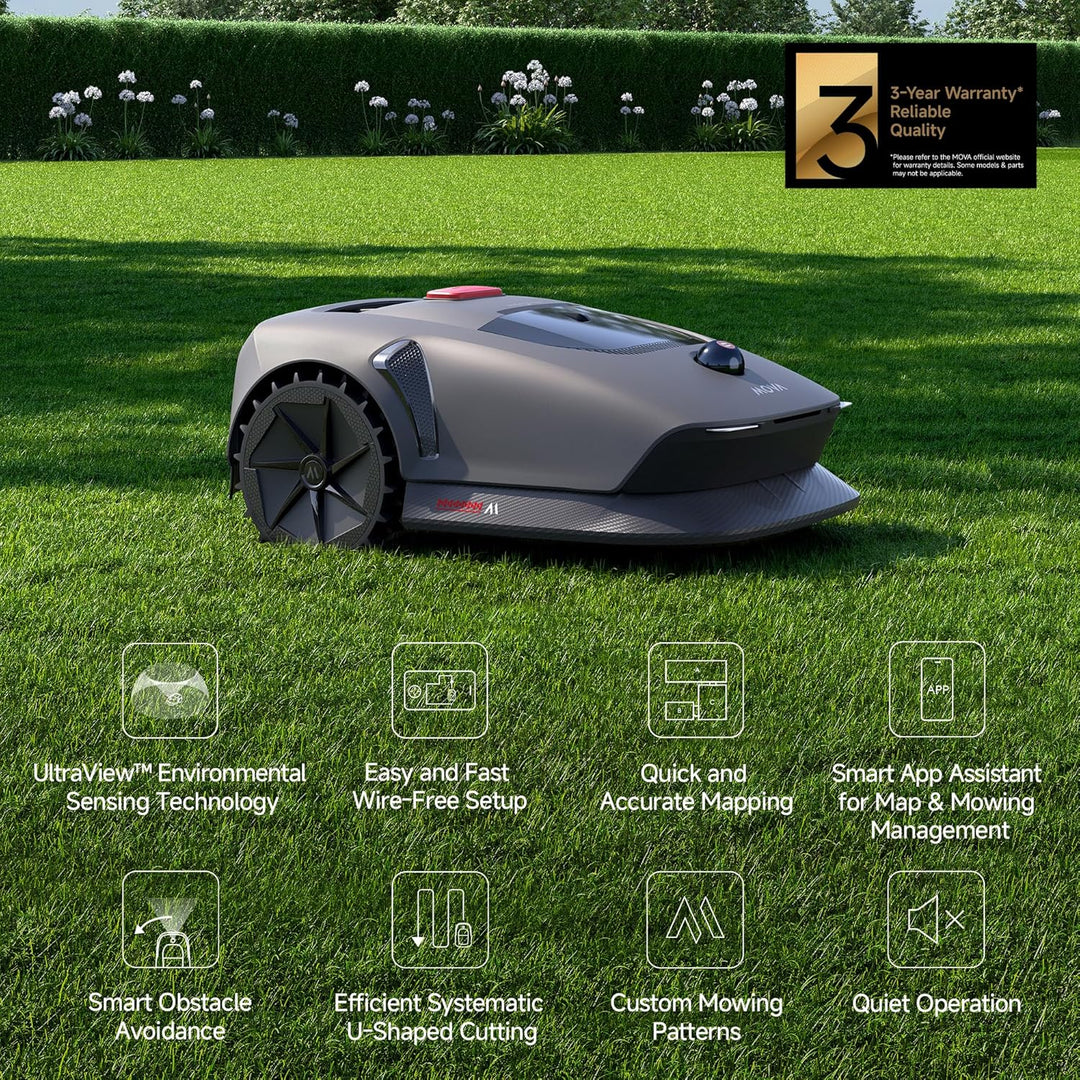 MOVA 600, Rasenmäher Roboter 3D-LiDAR Mähroboter ohne Begrenzungskabel & Genaue Kartierung 600 m², S