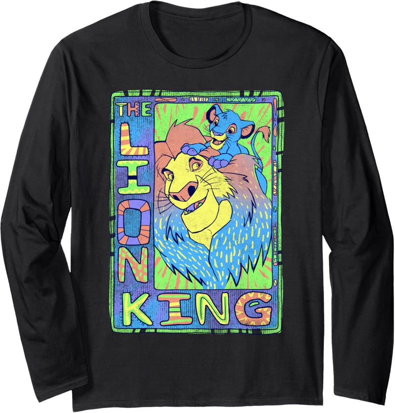 Disney The Lion King Simba And Mufasa Bright Poster Langarmshirt