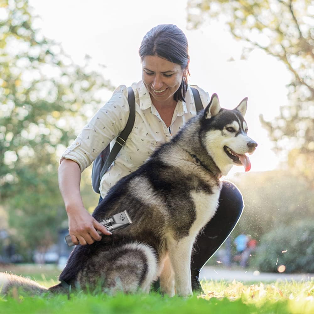 VSSHE Hundeschermaschine,Leise Schermaschine Hund und Katze Mit 2 Geschwindigkeiten Wiederaufladbare