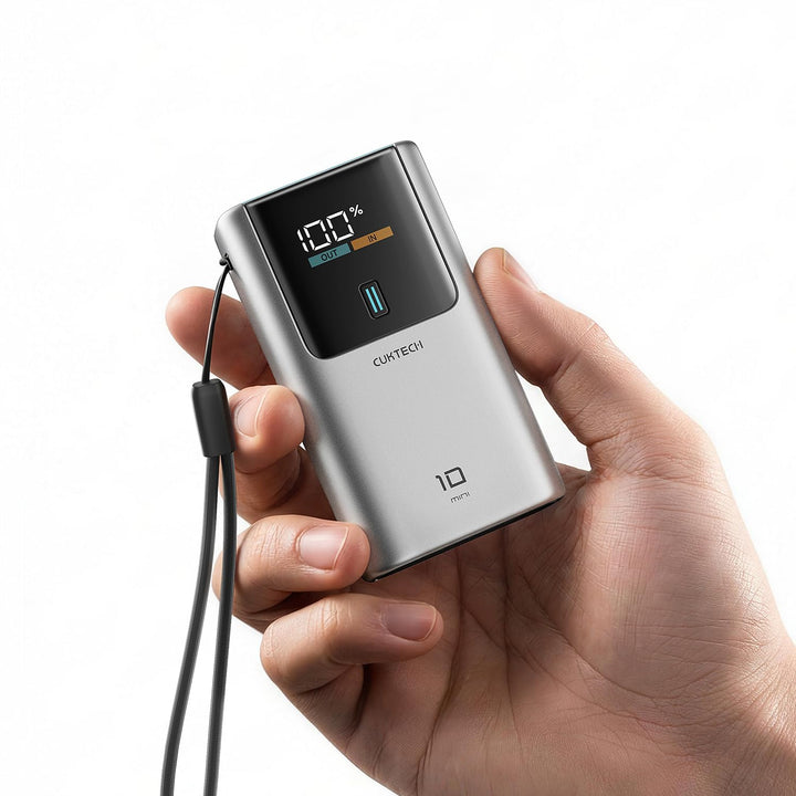 CUKTECH 10 Mini 55W Powerbank Schnellladung, 10000mAh(2S1P) tragbarer Ladegerät USB-C EIN- und Ausga
