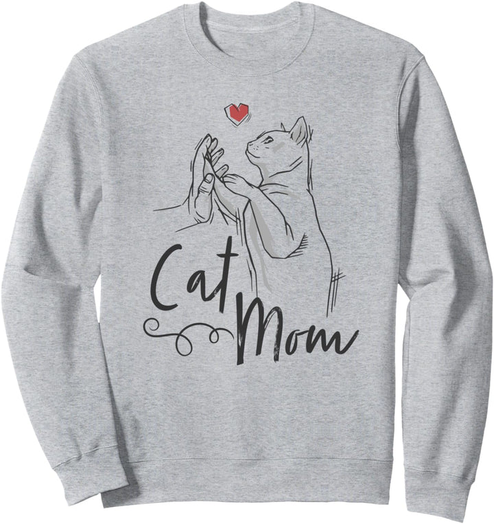 Cat Mom | Katzen Mama Süsse Katzengrafik mit Herz Sweatshirt