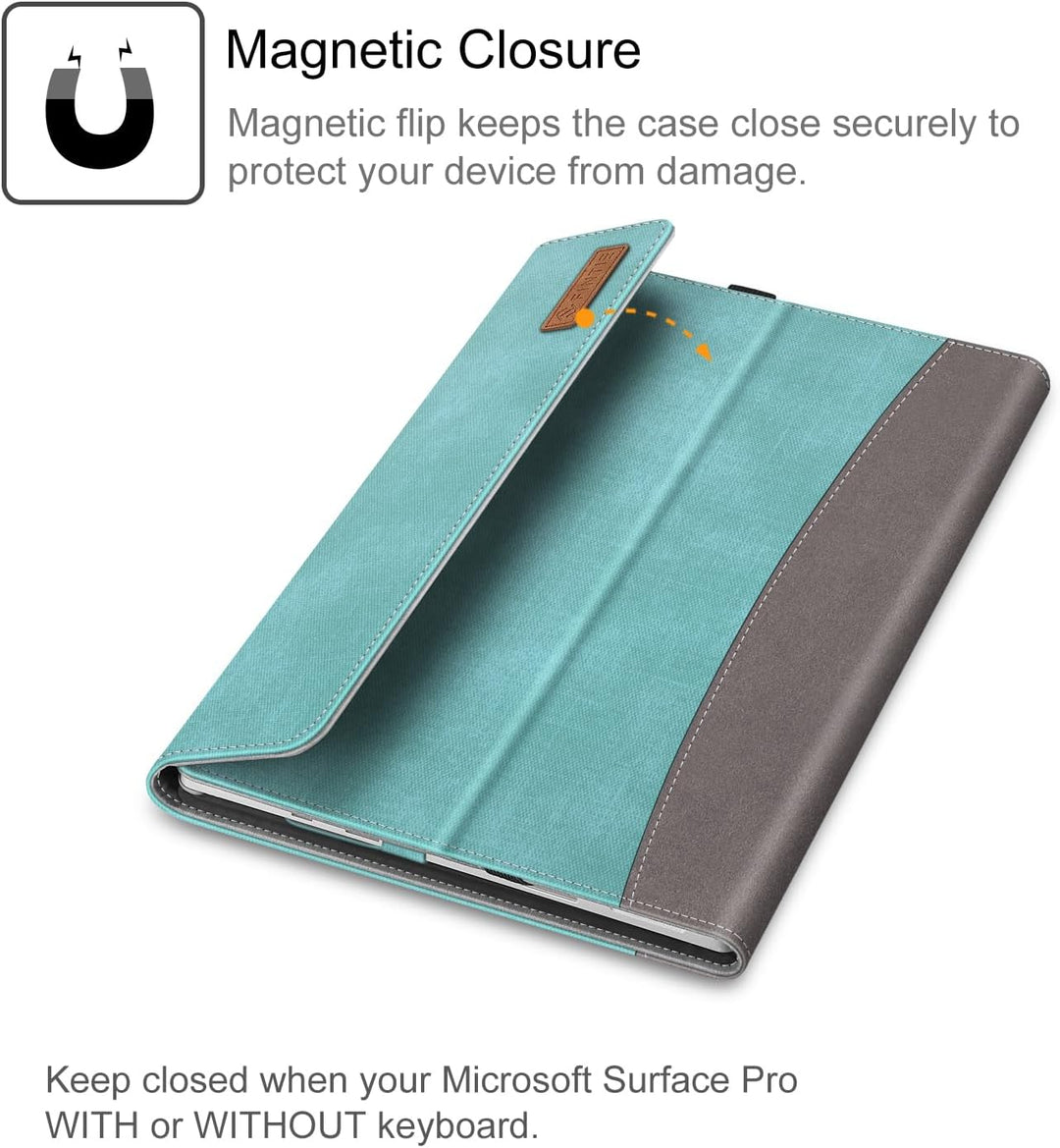 Fintie Hülle für Microsoft Surface Pro 7+ / 7/6 / 5/4 / 3 - Multi-Sichtwinkel Kunstleder Tasche Schu