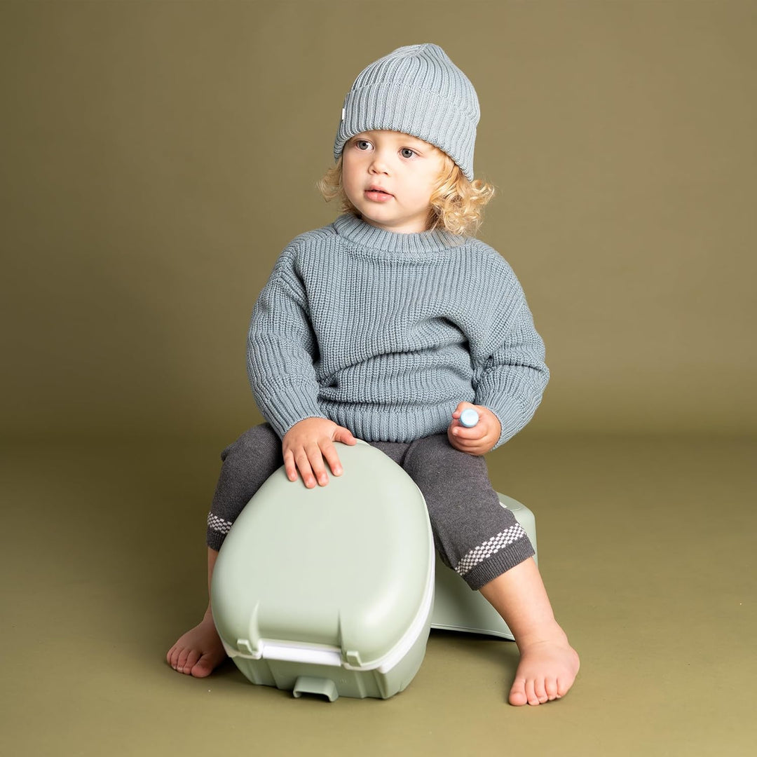 My Carry Potty - Grünes Pastell Reise-Töpfchen, preisgekrönter tragbarer Kleinkind-Toilettensitz für