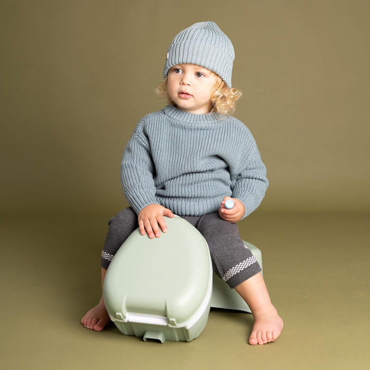 My Carry Potty - Grünes Pastell Reise-Töpfchen, preisgekrönter tragbarer Kleinkind-Toilettensitz für
