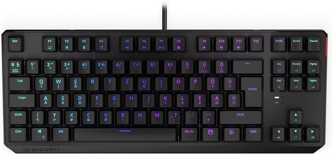 ENDORFY Thock TKL HU Red, Kailh Red Linear switches, TKL 80% Mechanical Keyboard, Hungarian Layout,