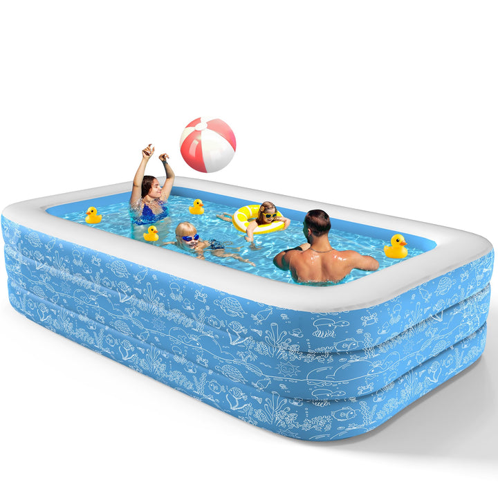 CACSPS Aufblasbare Schwimmbecken, 250 x 152 x 51 cm, Grosses aufblasbares Pool für Kinder und Erwach
