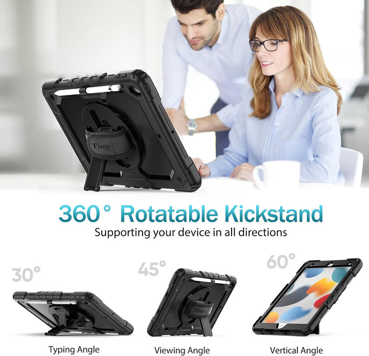 Timecity Hülle für iPad 9./8./7. Generation,iPad 10.2 Zoll Stossfest Robuste mit Displayschutz 360°-