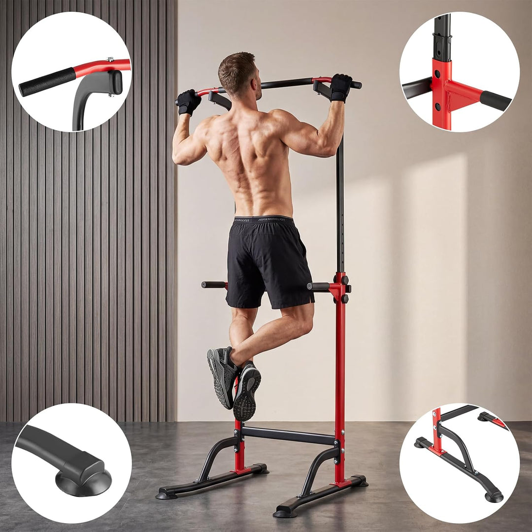 Heimfitness Kraftturm, Dip Station, Verstellbare Klimmzugstange für Ganzkörpertraining Stabiler All-