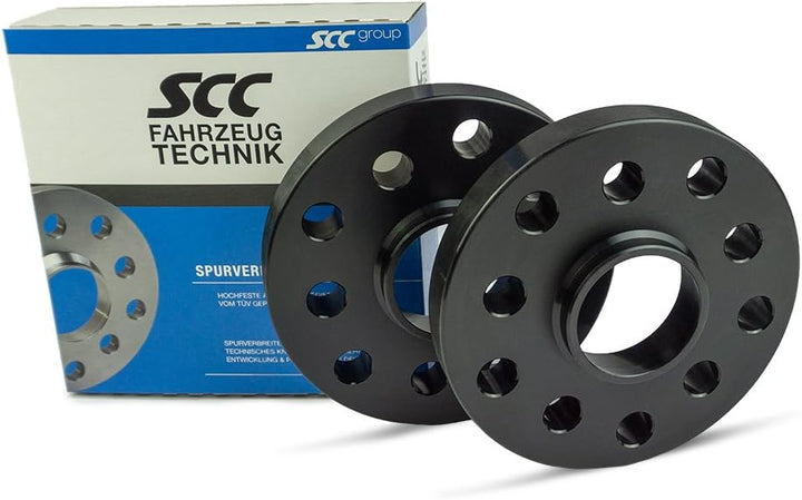 SCC Spurverbreiterung 12176W - schwarz eloxiert - LK: 100/4 NLB: 56,6 - 20mm - 2 Stück 20mm schwarz,