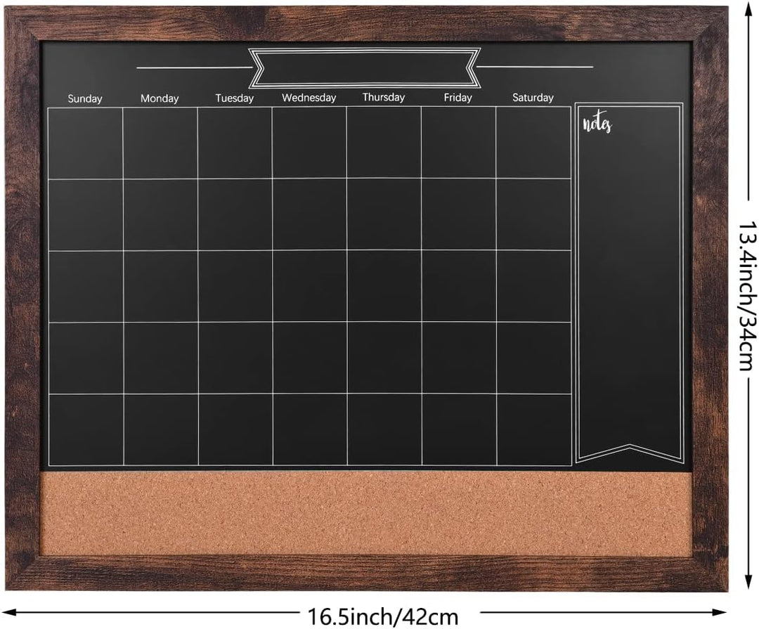 Okydoky Abwischbarem Kreidetafel-Kalender und Pinnwand, 33 cm x 43cm, Kombination aus trocken Black