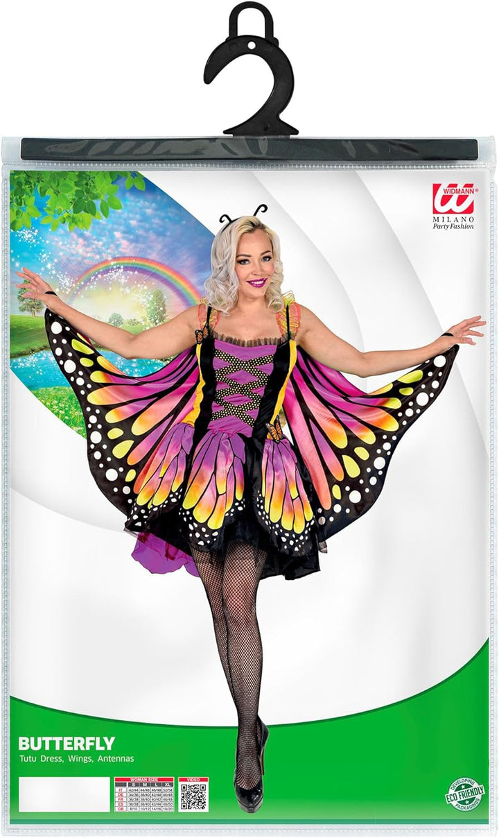 W WIDMANN MILANO Party Fashion - Kostüm Schmetterling, Kleid mit Tutu, Flügel, Tierkostüm, Faschings