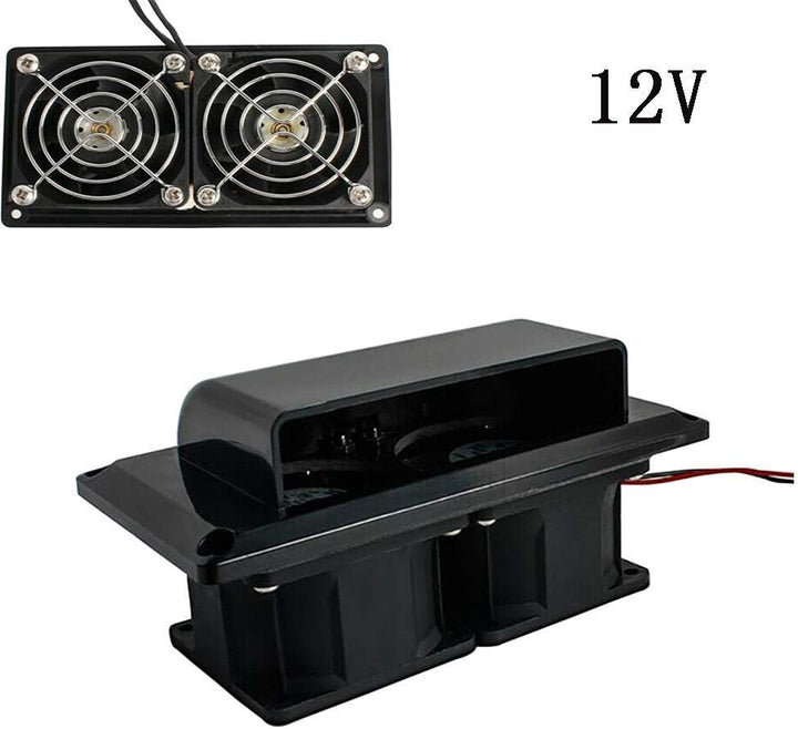 Riloer Universal-Seitengitter für Wohnmobil, Wohnwagen, Anhänger, Lüftungsgitter, schwarz, 12 V, Sch