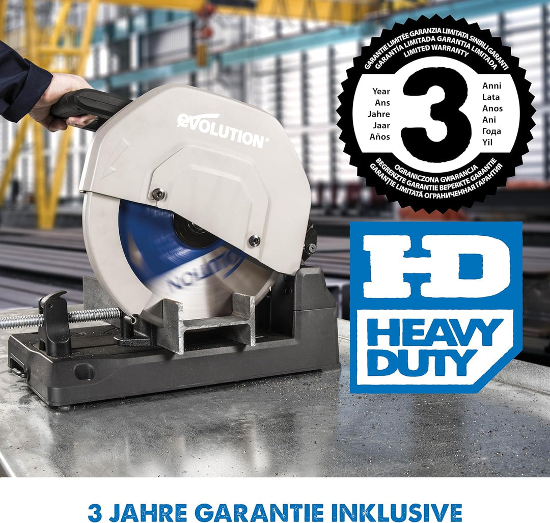 Evolution Power Tools S355CPS Kappsäge Schneidet Industriestahl, Stahl und Metalle - Sofort Bearbeit