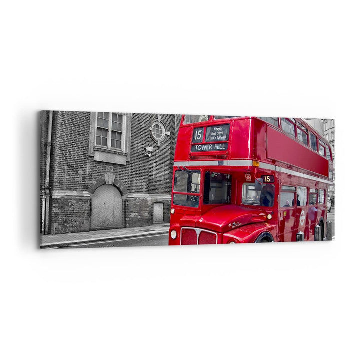 Wandbilder Dekoration Wohnzimmer Bus Denkmal London Geschichte Panorama Bilder auf Leinwand 120x50cm