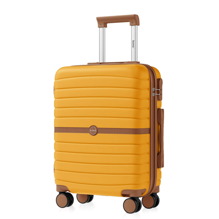 KONO Koffer Reisekoffer Trolley Handgepäck Koffer 55x40x20cm von ABS+PC Hartschalenkoffer mit Zwilli