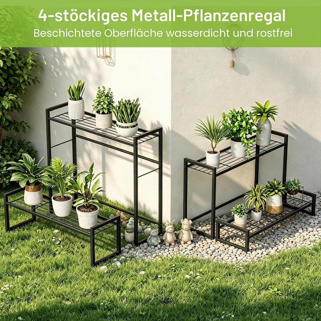 VyGrow Pflanzenständer, 4 Etagen, stapelbar, gestuft, Pflanzenständer, skalierbar, strapazierfähig,