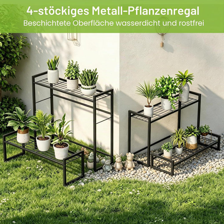 VyGrow Pflanzenständer, 4 Etagen, stapelbar, gestuft, Pflanzenständer, skalierbar, strapazierfähig,