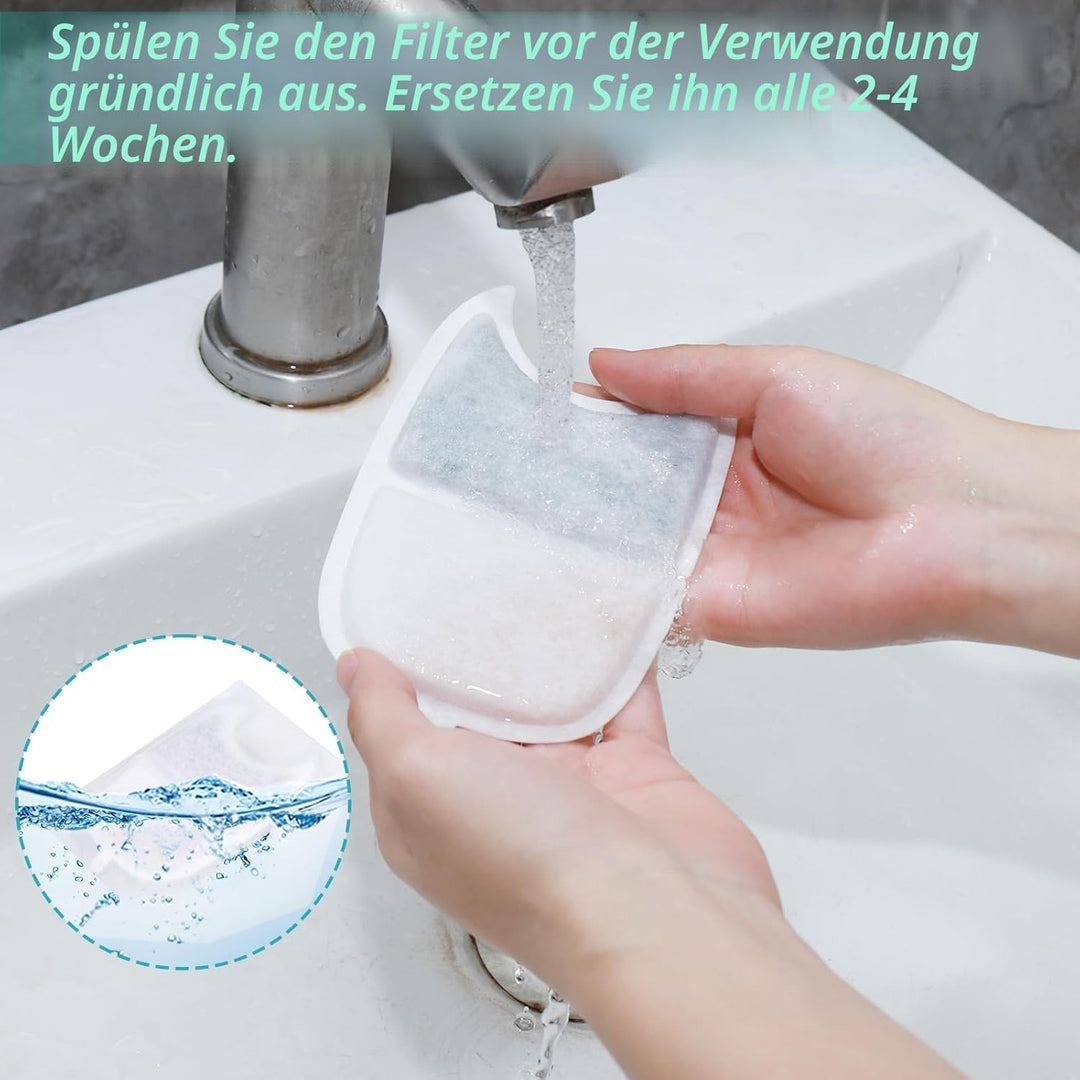 12 Stück Katzenbrunnen Filter, 12 Filter für Katzenbrunnen und 24 Schaumstofffilter mit Aktivkohle N