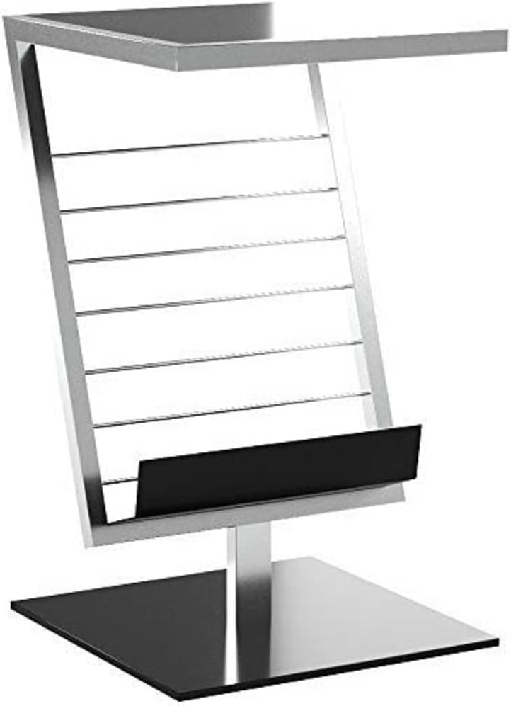 HAKU Beistelltisch Chrom, schwarz, Metall, Sicherheitsglas - Masse: B 36 x H 60 x T 30 cm, Style: Mo