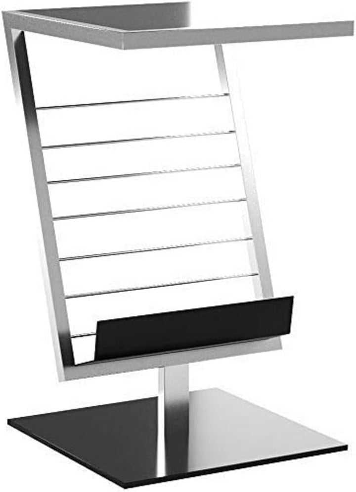 HAKU Beistelltisch Chrom, schwarz, Metall, Sicherheitsglas - Masse: B 36 x H 60 x T 30 cm, Style: Mo
