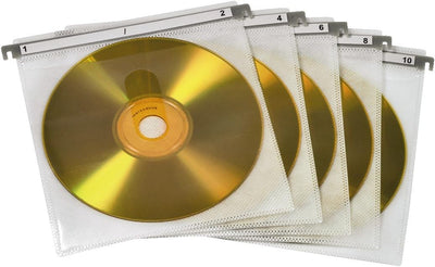 MediaRange Archivierungskoffer für 200 Discs, Aluminium-Optik, silber, 18cm & Hama CD Doppel-Schutzh