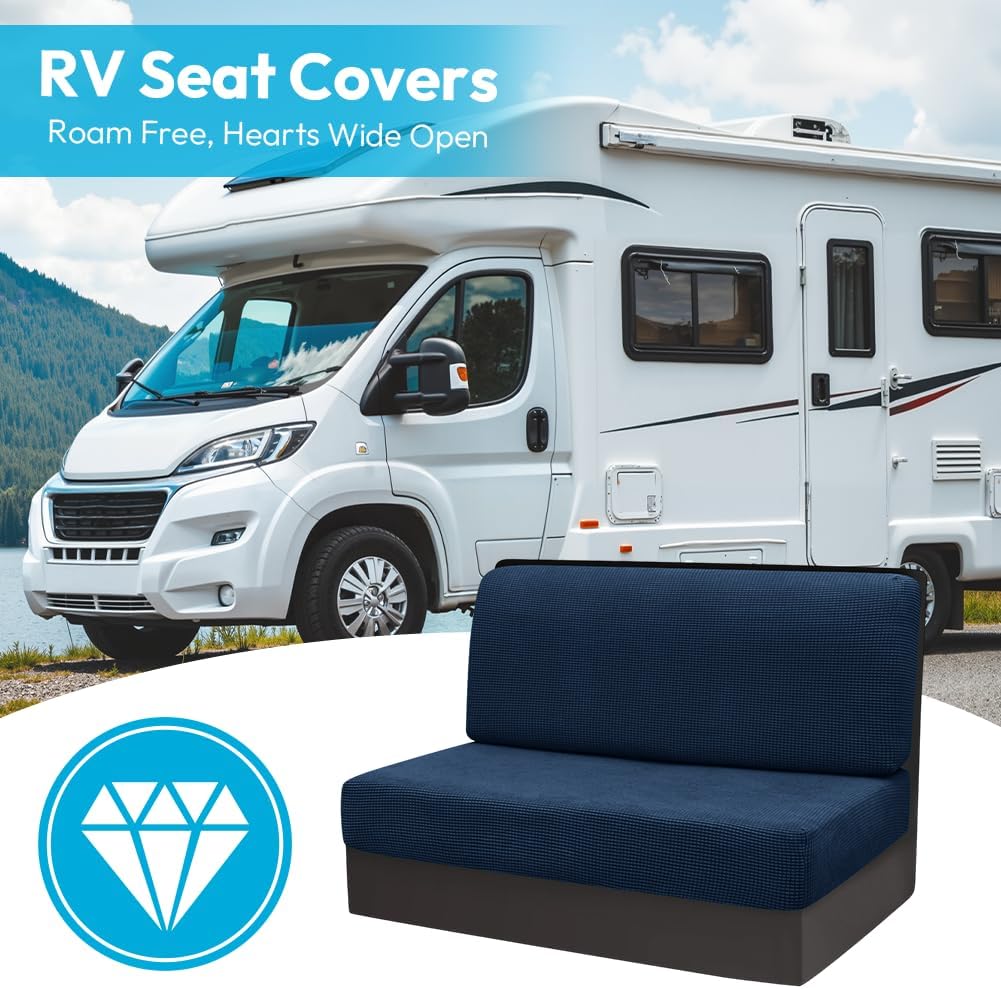 2 Stück Camper Kissenbezüge, 1 Set Spannbezüge Couch, RV-Sitzbezüge, Wohnwagen Polster, Sofa-Sitzkis