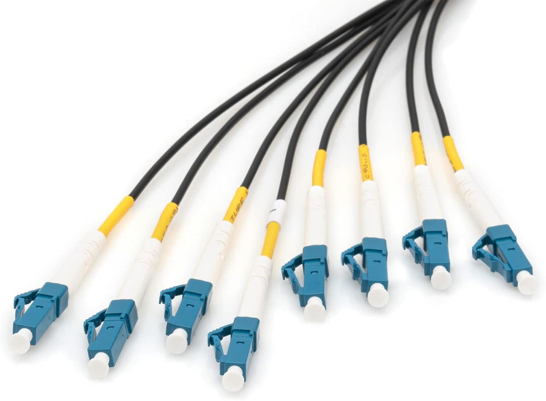 DIGITUS Breakout cable 8 Fiber SM G.657.A1 LC/UPC-LC/UPC universal Color black 100m OS2 - LC(UPC) /