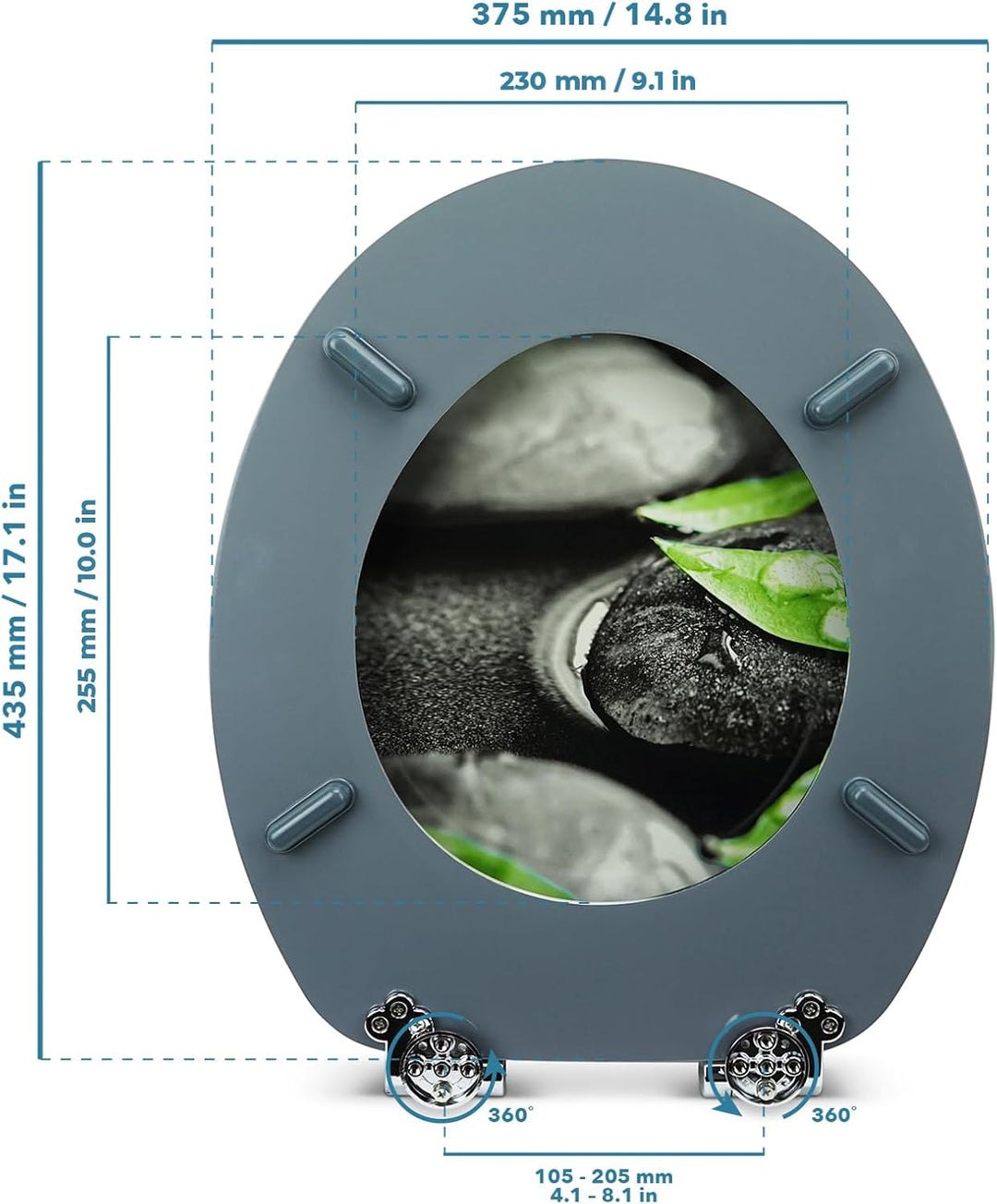 SANFINO® Premium WC Sitz mit Absenkautomatik – hochwertige Toilettendeckel aus Holz, viele bunte Mot