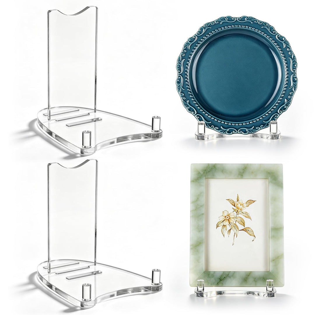 peacoblue 4er Set Acryl Displayständer, Klarer Aufsteller