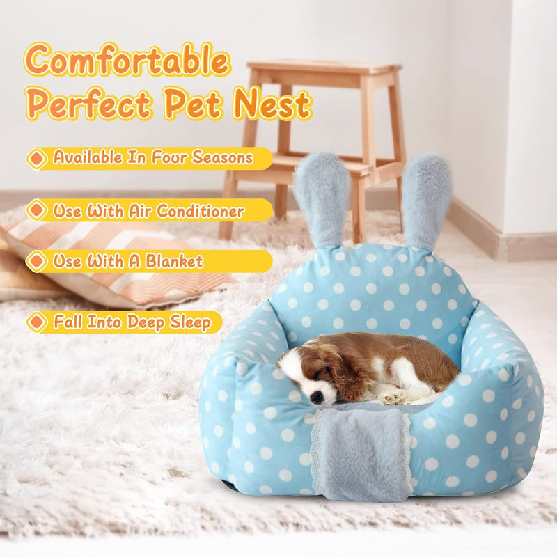 PETCUTE Katzenbett Hundebett Haustierbett für Katzen und kleine Hunde,Waschbar Kaninchen Design Haus