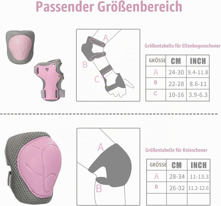LANOVAGEAR Knieschoner Kinder Protektoren Knieschützer Set 2-8 Jahre Ellbogenschützer, Knieschützer