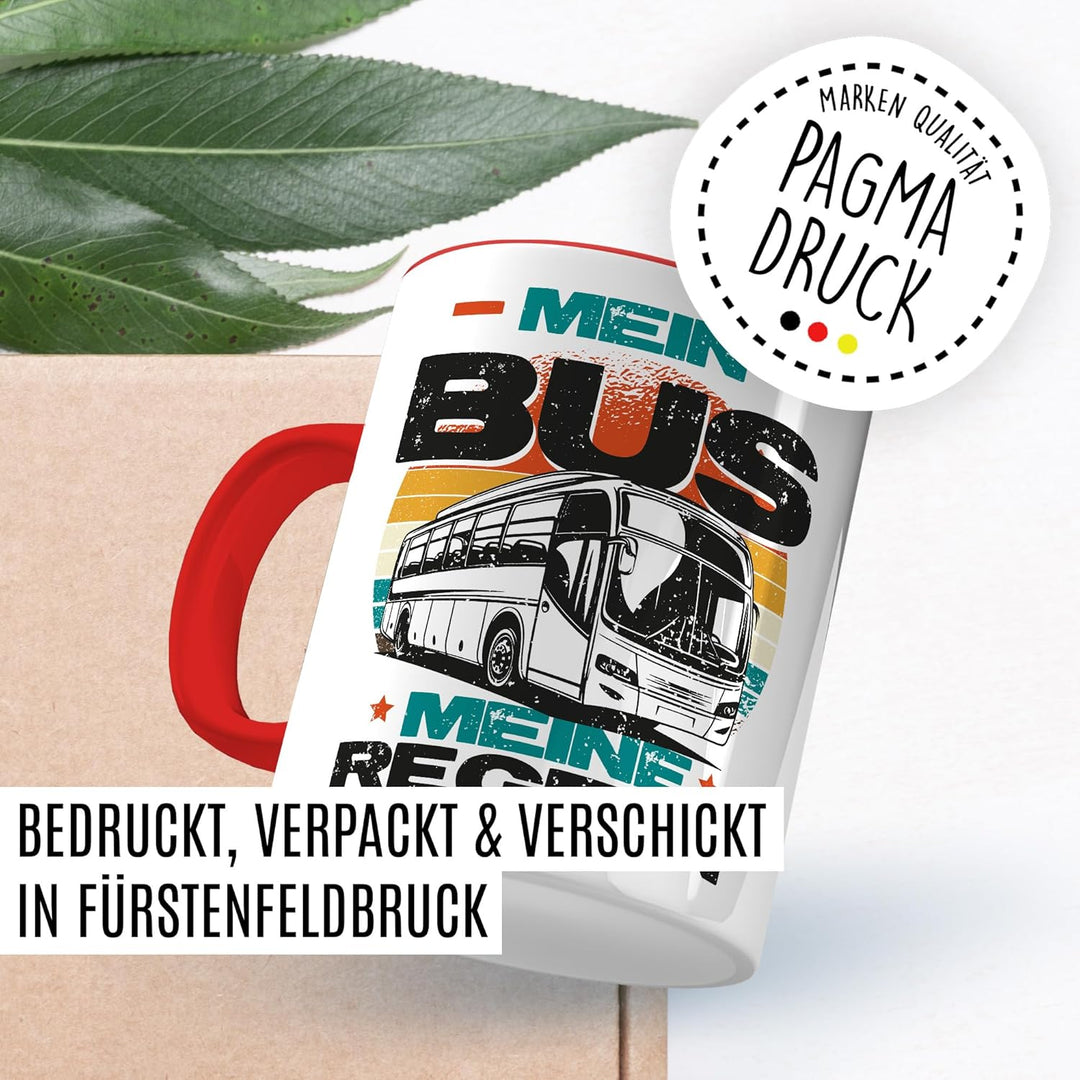 Tasse Busfahrer Geschenk Mein Bus meine Regeln, Kaffeetasse Busfahrerin Transport Arbeit Humor Witzi