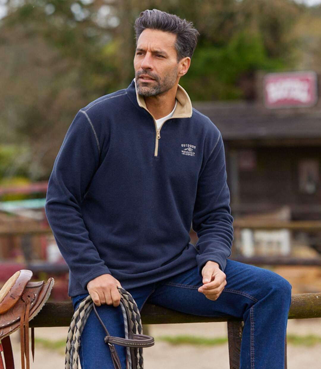 ATLAS FOR MEN - 2er-Pack Microfleece-Pullover - Fleecepullover Herren - Fleece Herren - Fleece Pullo