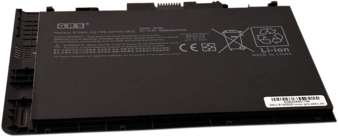 GRS Akku für HP EliteBook Folio 9470 9470m Serie, ersetzt: 687517-171 687517-2C1 687945-001 696621-0