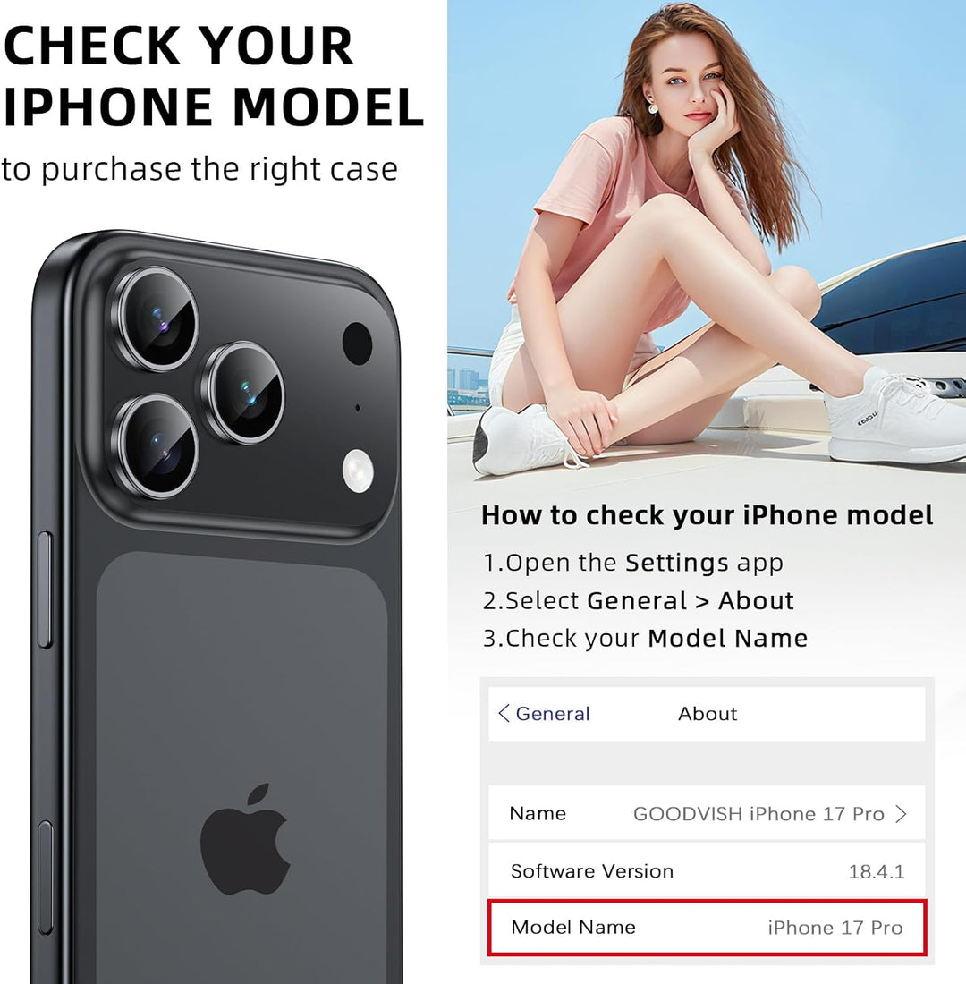 GOODVISH Handykette für iPhone 17 Pro Hülle mit Band, Kameraschutz und Bildschirmschutz, Necklace Ha
