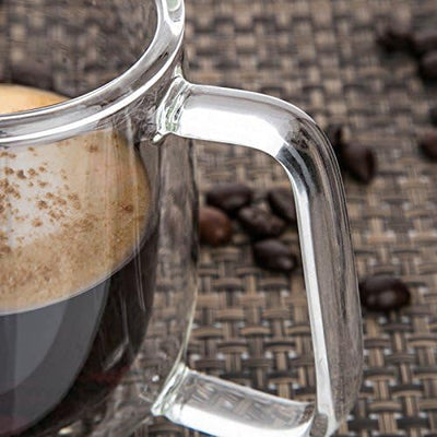 Vicloon Cafissimo Espresso Latte Glastassen,Doppelwandig Kaffee- Tee-Glas,Macchiato Tassenset Glas (