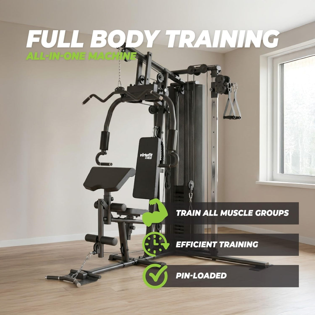 VirtuFit KH200 Homegym Kraftstation – Multifunktionales Fitness‑Kraftgerät mit 80 kg Gewichtsstapel,