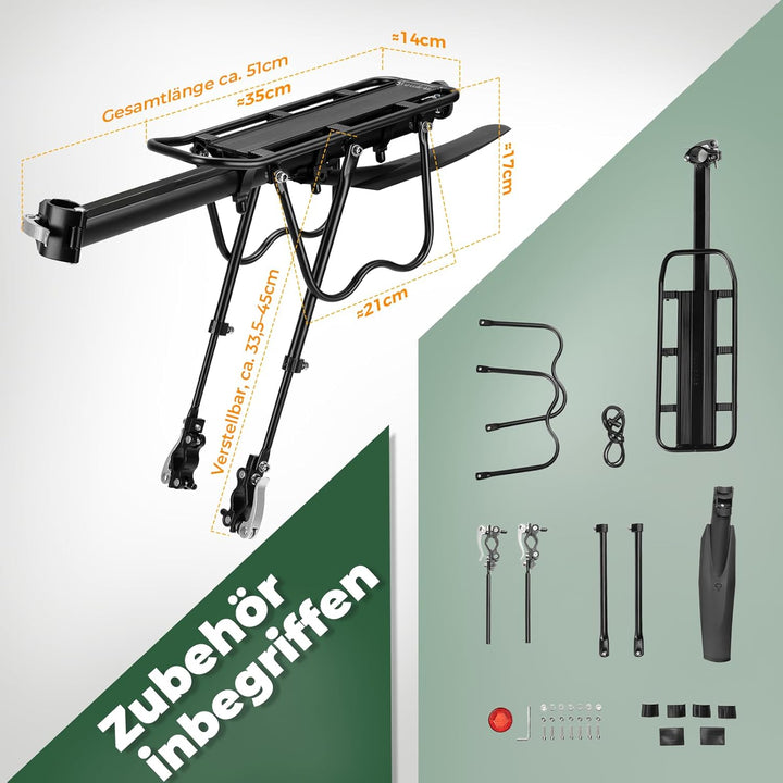 ROCKBROS Fahrrad Gepäckträger Mountainbike Gepäckträger Schnellspanner mit Reflektor 24-29 Zoll mit/