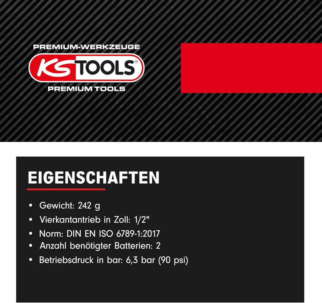 KS Tools Digitaler Drehmoment Adapter 1/2" mit Winkelmesser 516.1194 I 68-340 Nm Nm I Adapter für Dr
