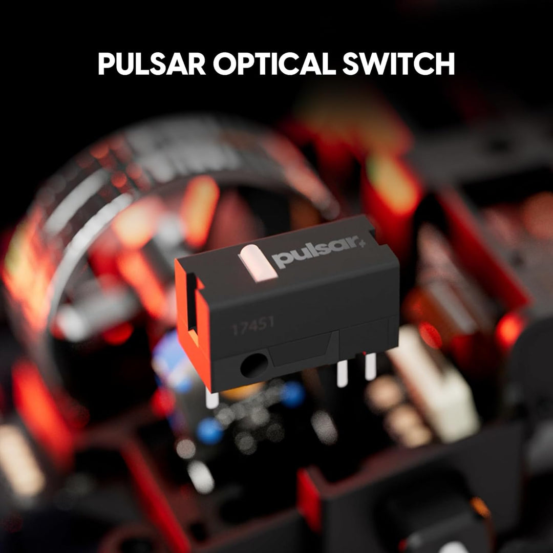 Pulsar Gaming Gears ES FS-1 Kabellose Gaming-Maus, Low-Profile, symmetrische Form, 56 g (1,97 oz) le