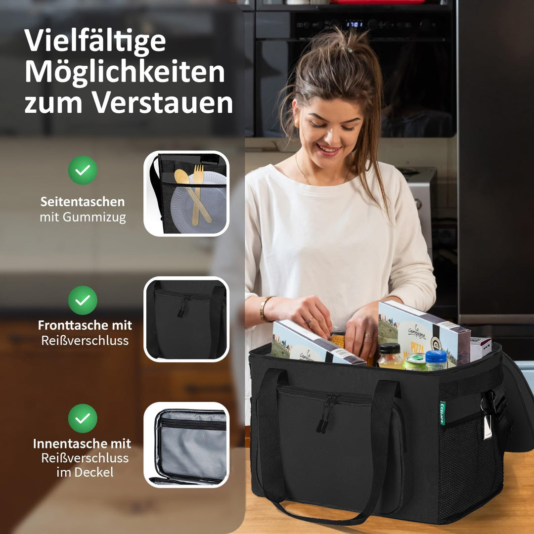 Faltbare Kühltasche gross 30L wasserdicht +12h Frische extra stark isolierte Kühltasche faltbar – Kü