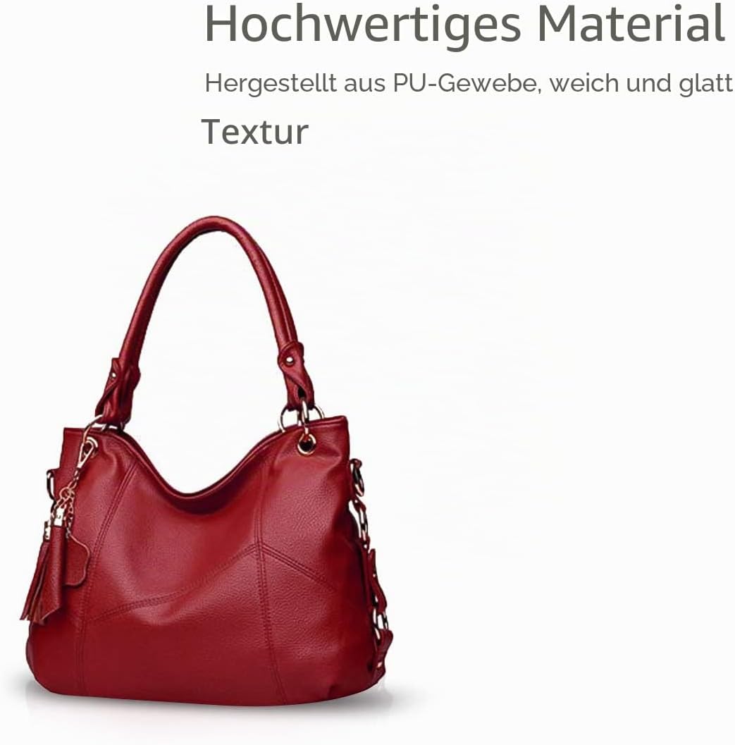 NICOLE & DORIS Damen handtasche Umhängetasche mit grosser Kapazität Weiche Ledertasche shopper Neue