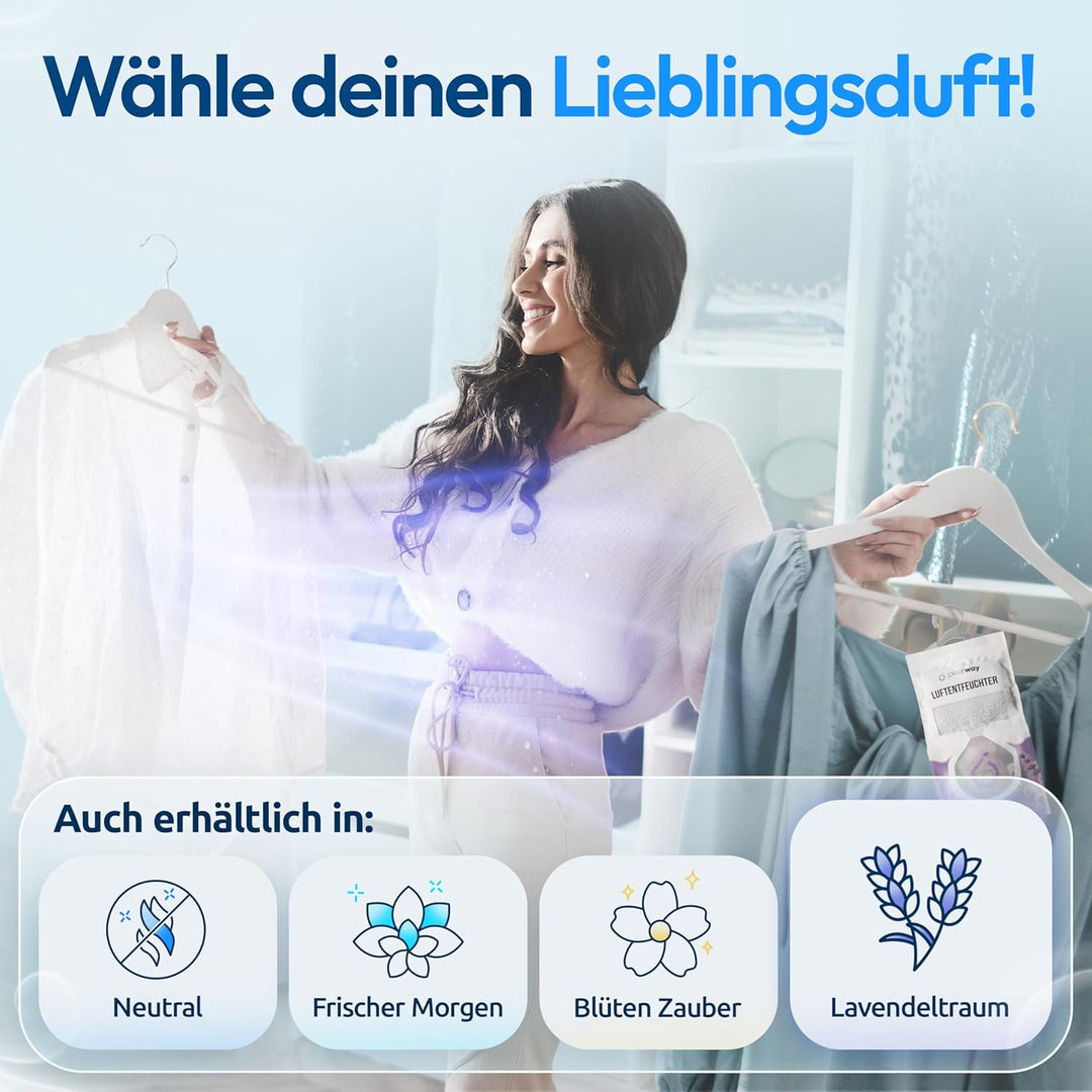 PEARWAY 10x Schrank Entfeuchter 500ml I Feuchtigkeits Beutel mit Schrankduft I Entfeuchter Schrank I