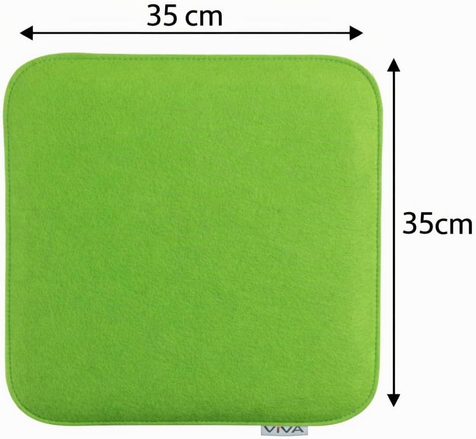 Brandsseller Sitzkissen Filz Eckig Stuhlkissen Sitzauflage Gepolstert - 35 x 35 x 2 cm - 4er Vorteil