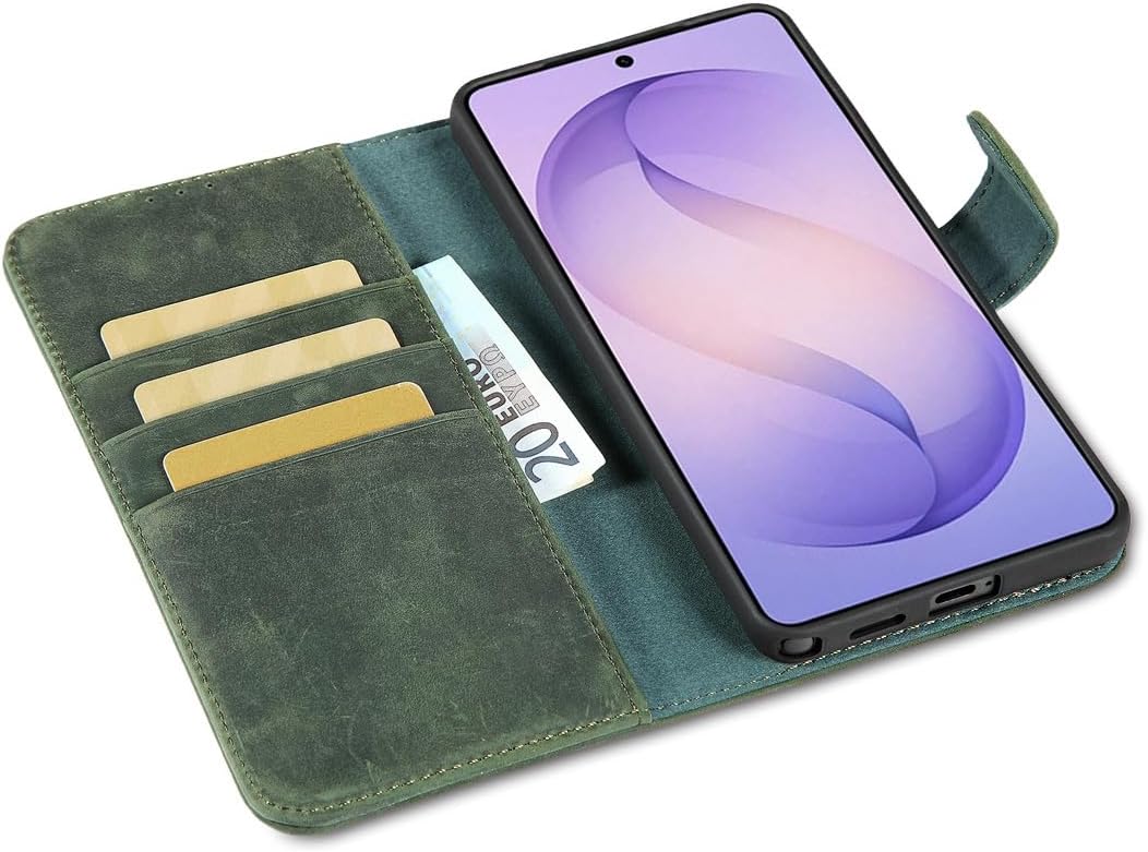LENSUN Echtleder Hülle für Samsung Galaxy S26 Ultra, Handyhülle Klapphülle [RFID Schutz][Magnetversc